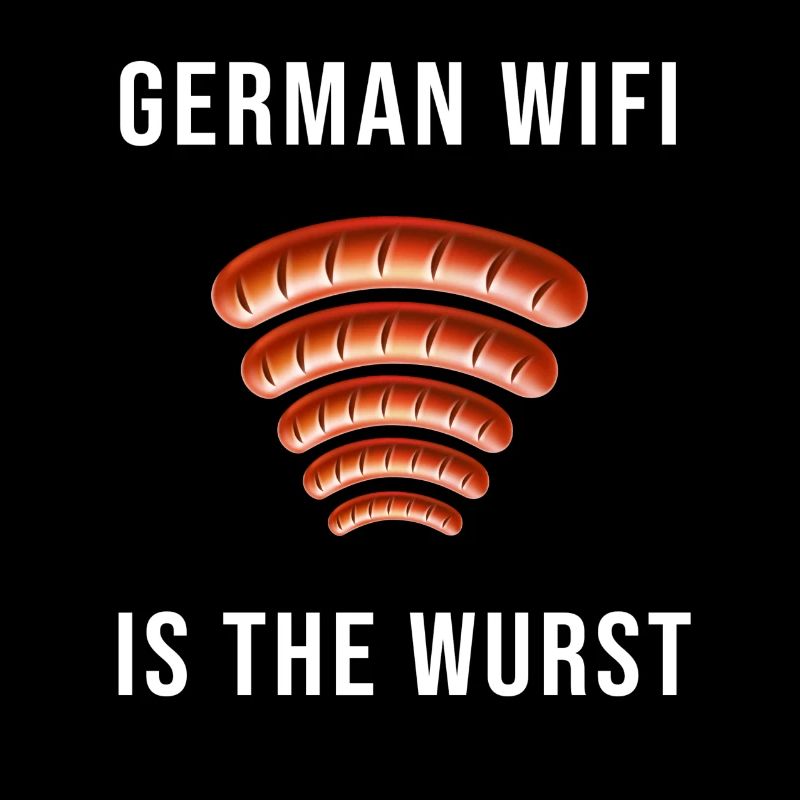 Bratwurst German Wifi Lustig Spruch Geschenk Wurst