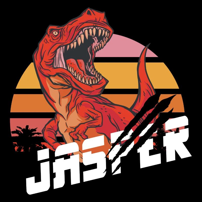 JASPER - Beautiful boy name with T-REX Dino