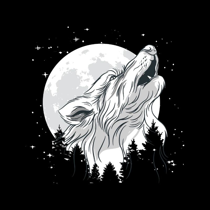 La lune avec un loup