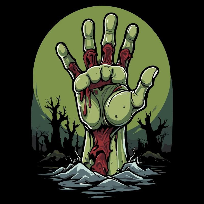 Resurrected Zombie Comic Illustration
