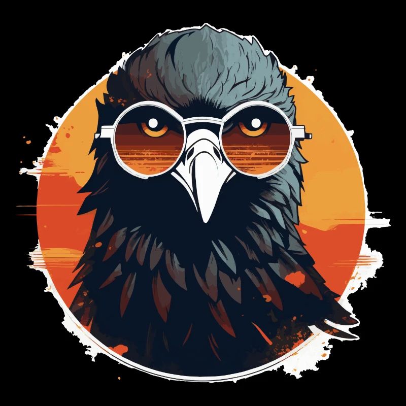 Eagle with sunglasses, falcon