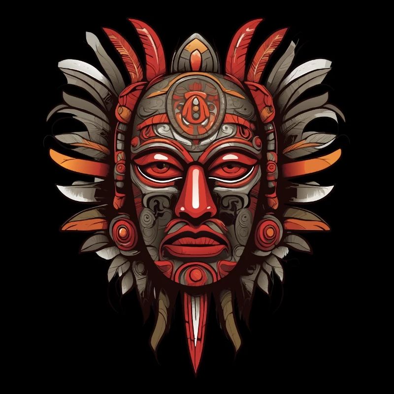 Masque aztèque inca astucieusement coloré