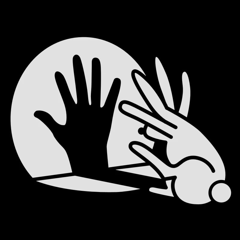 Chinese shadow, hand, rabbit, phosphorescent
