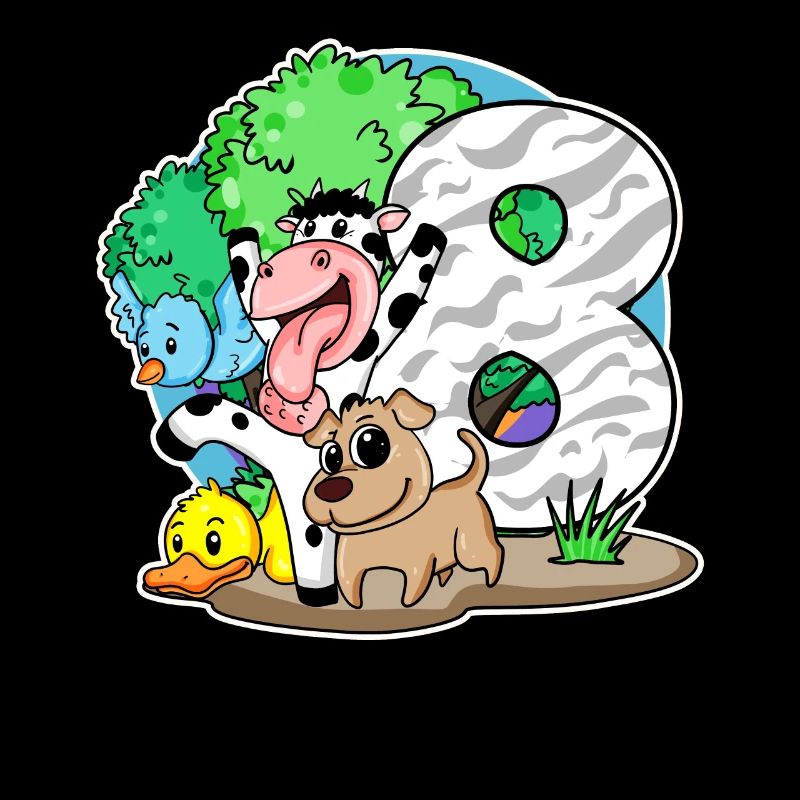 8th birthday Cute animals 8 years old