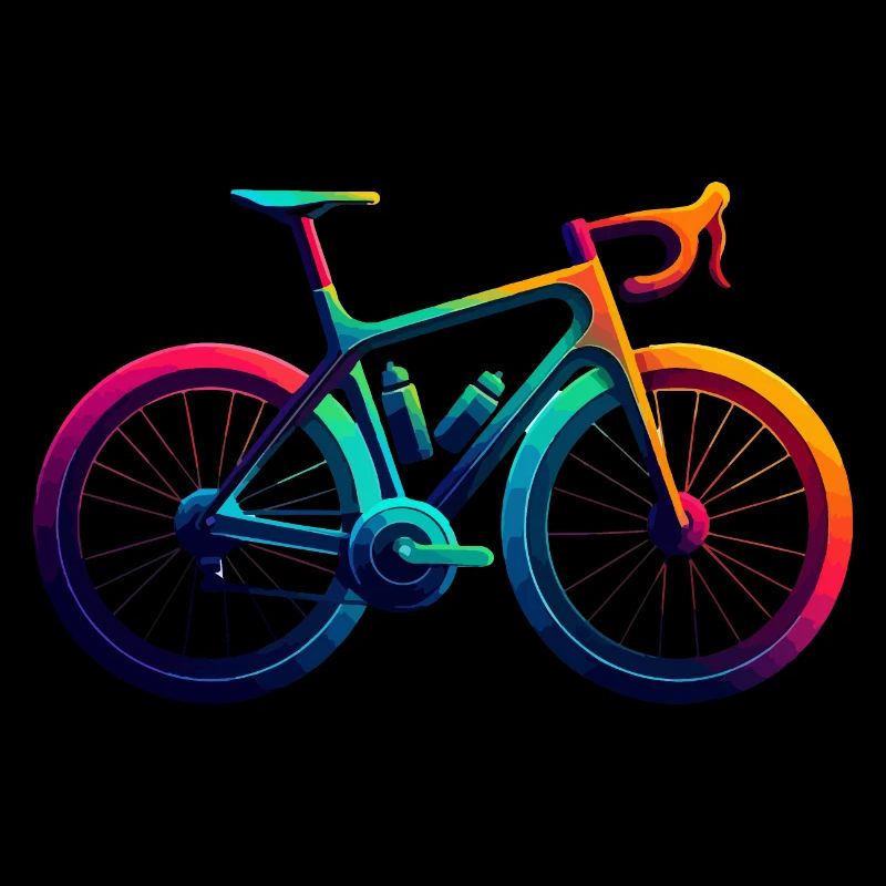 Vibrant Rainbow Cycling Illustration