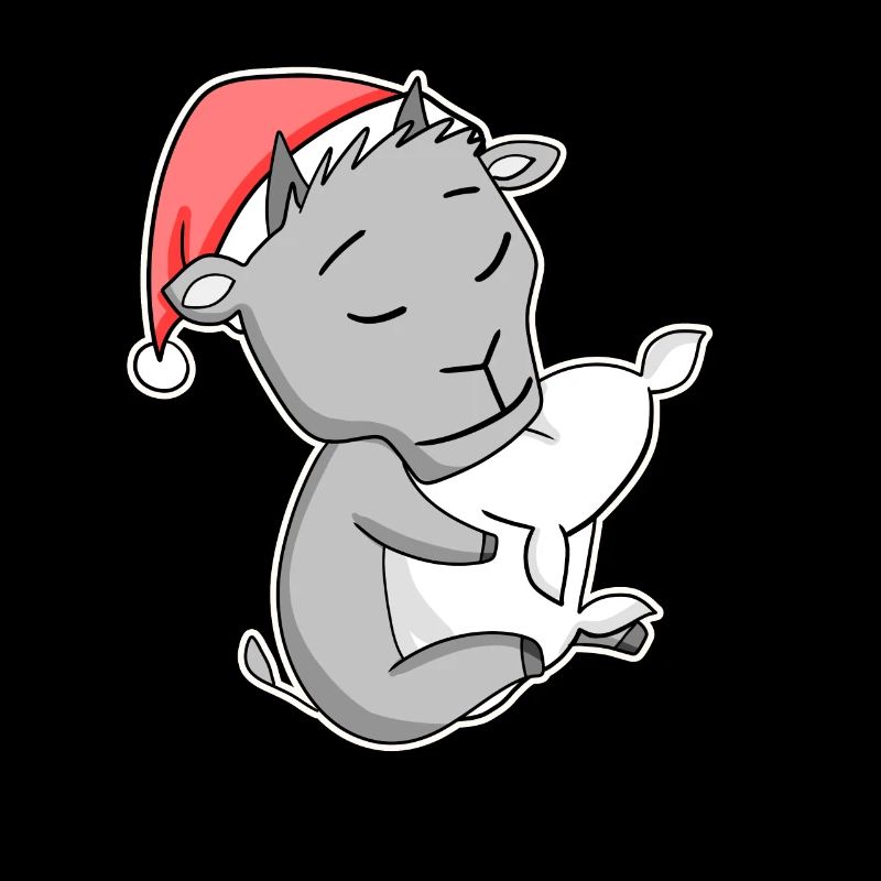Chèvre mignonne fatiguée dormir à Noël