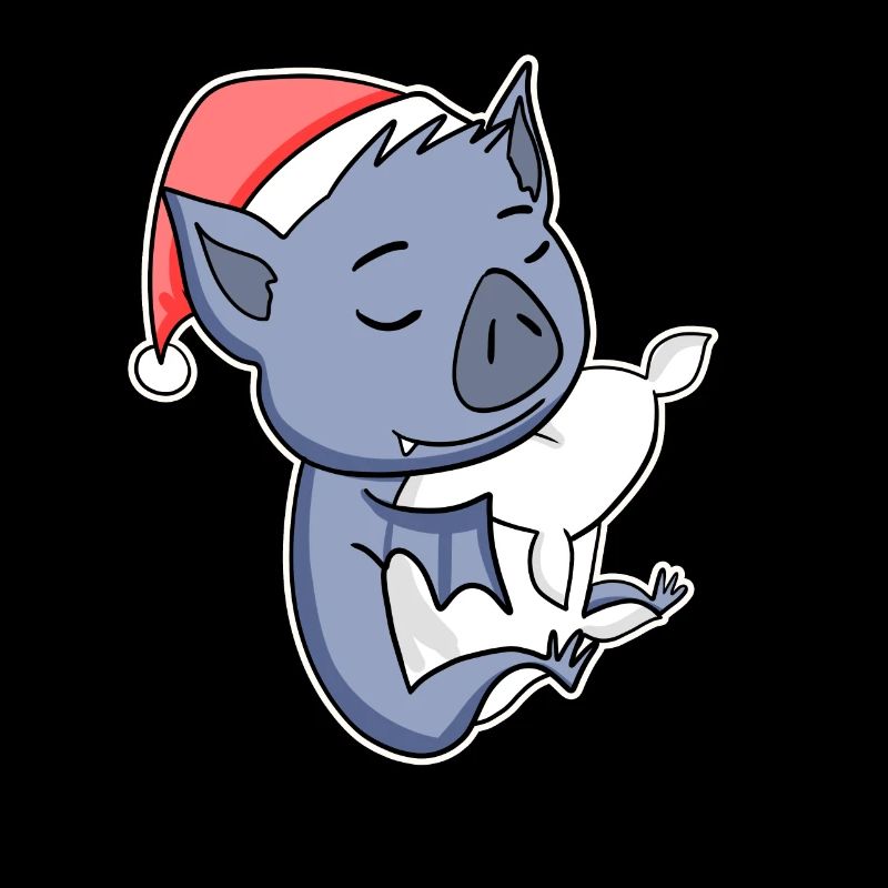 Fledermaus Niedlich Müde Ausschlafen Weihnachten