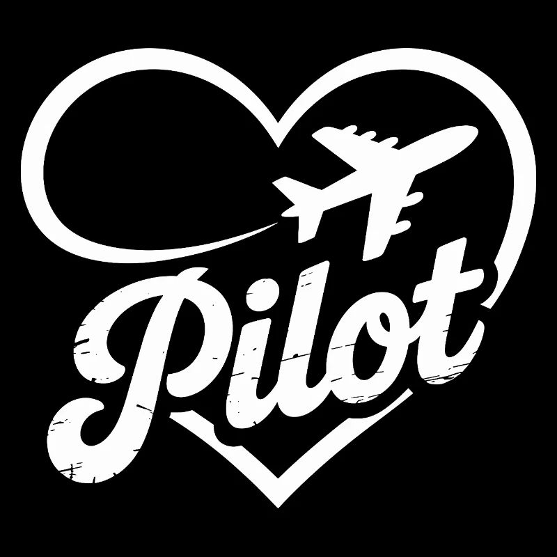 Pilot Herz Flugzeug Flugschein