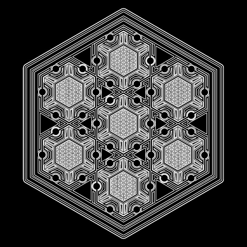 Psytrance Goa Techno Rave Geometrie Hexagon Muster