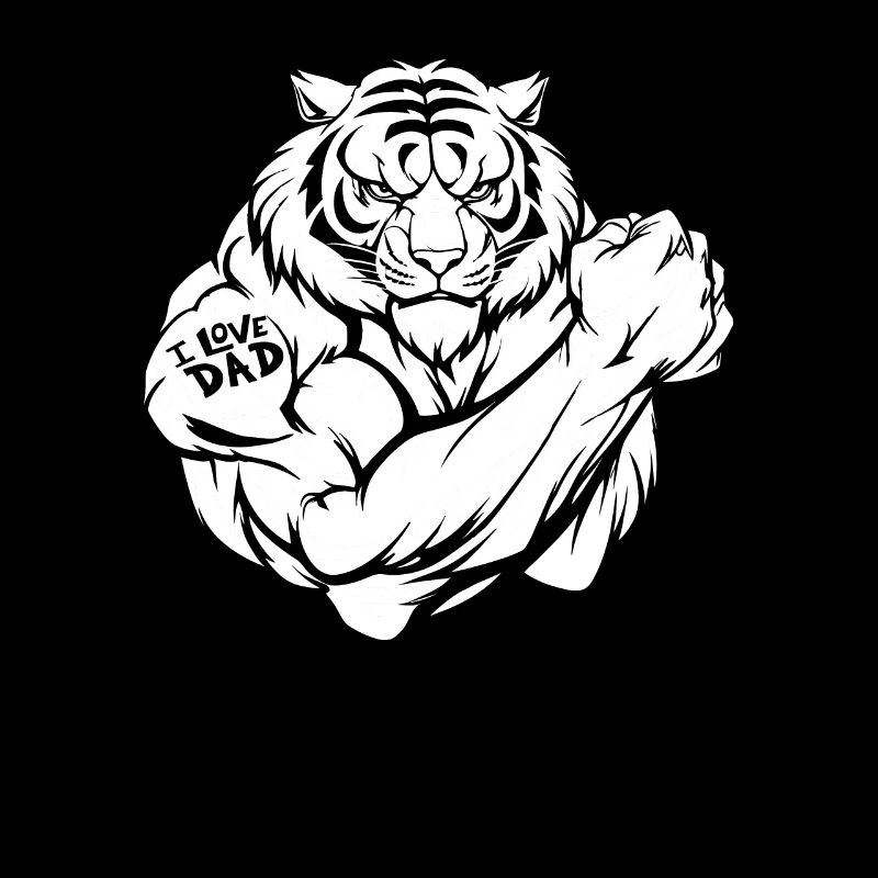 Tiger Biceps Tattoo I Love Dad