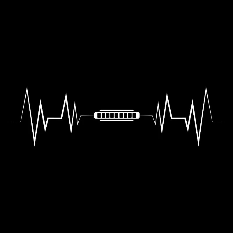 Heartbeat Harmonica Silhouette