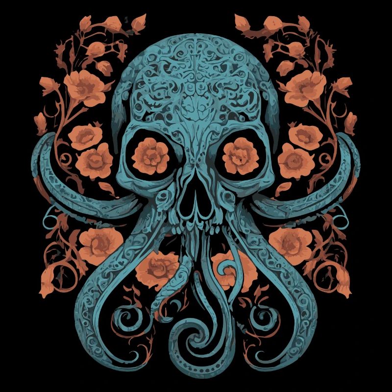 Conception de crâne de kraken