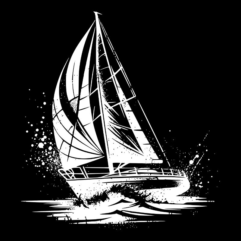 Voilier chic sous voile éclaboussure houle