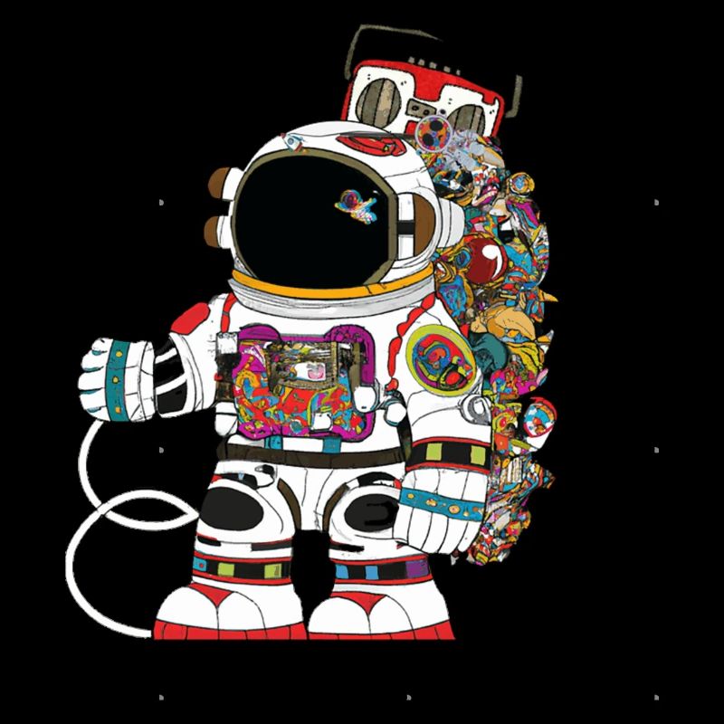 L’astronaute heureux dans l’espace