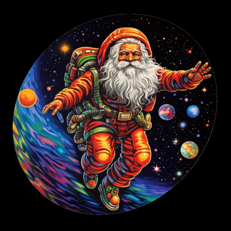 Le Père Noël vole à travers l’univers Combinaison spatiale
