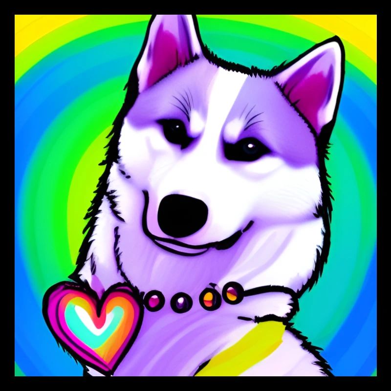 Mignon Husky Rainbow Comic Design