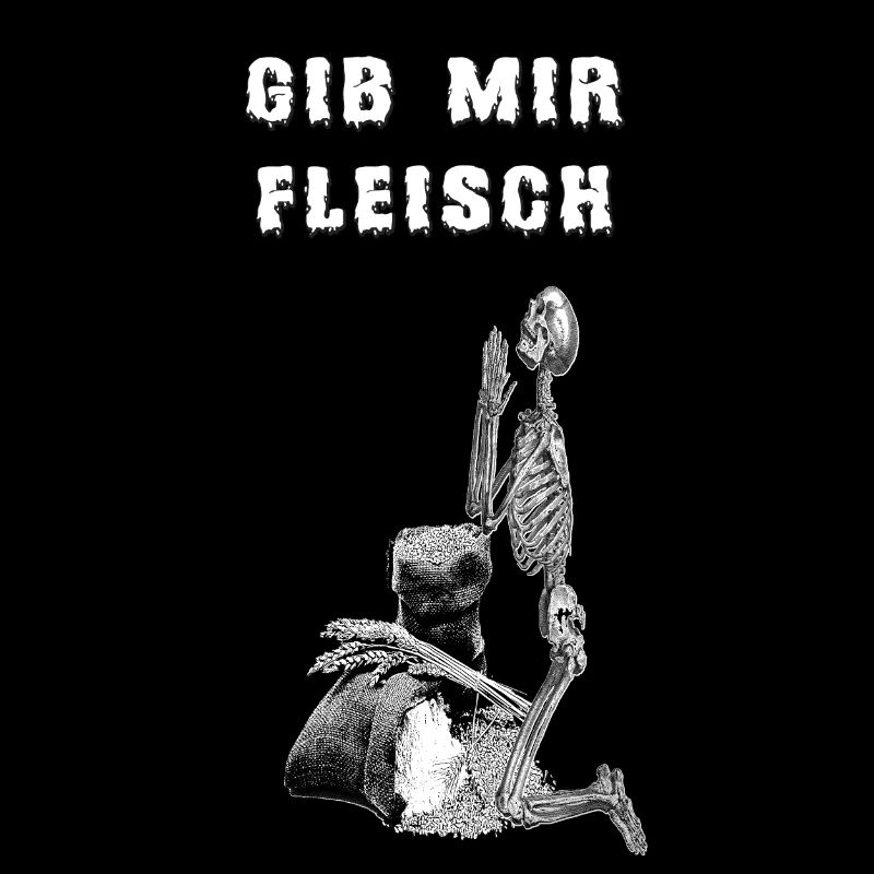 Skeleton prays - give me meat - grain grain grain