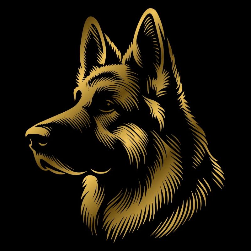 Deutscher Schäferhund Kopf gold