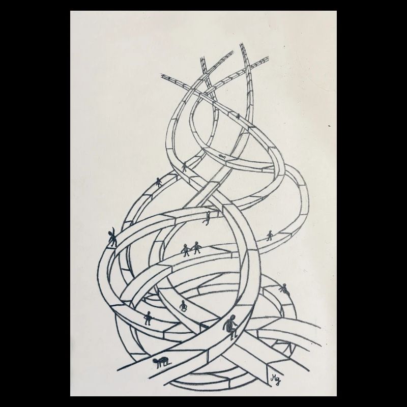 Loop labyrinth of paths