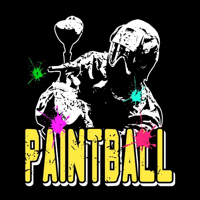 Retro Vintage Cool Paintball Player Shooter