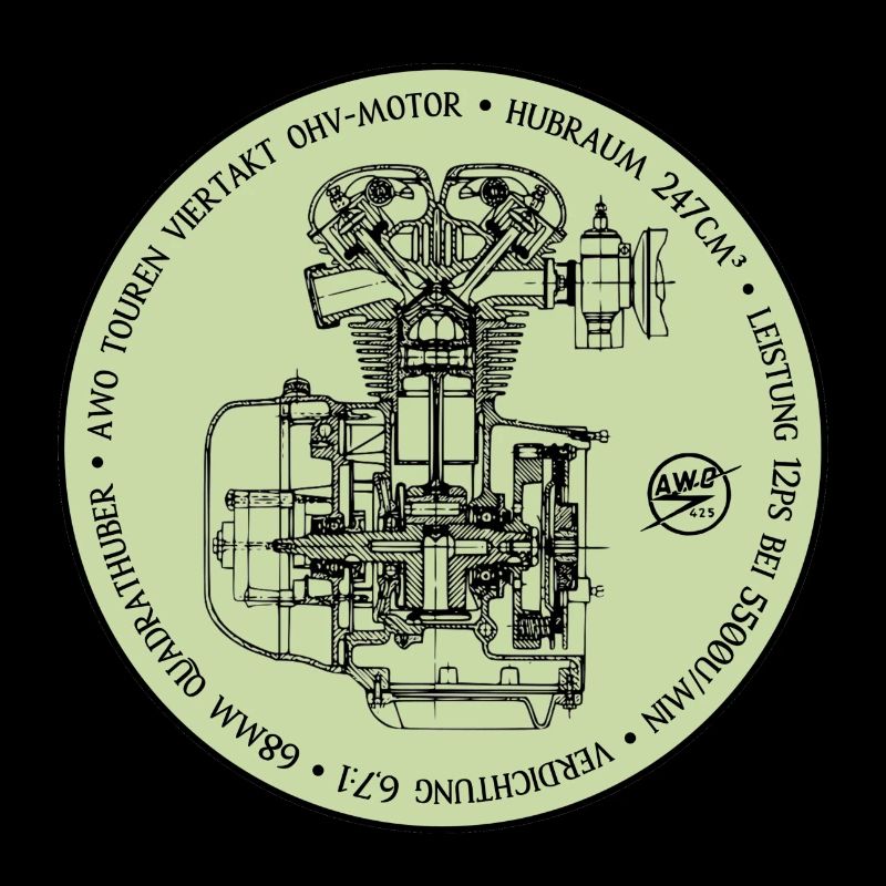AWO tours engine light green