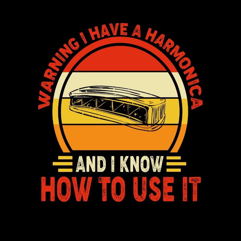 Harmonica Vintage Retro Funny Harmonica Player
