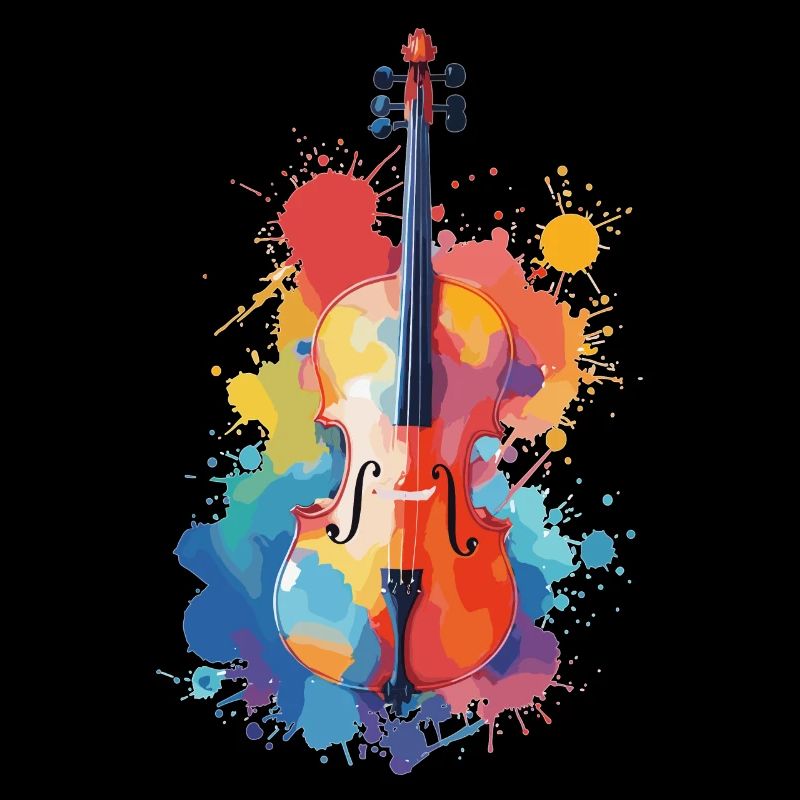 Cello in Wasserfarben