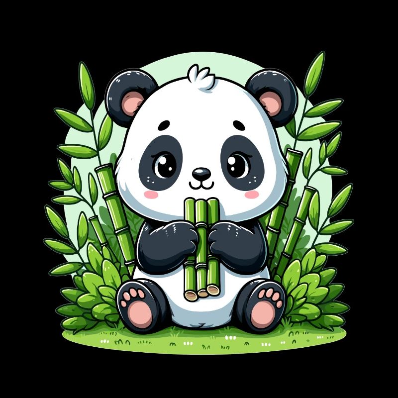 Panda in bamboo forest