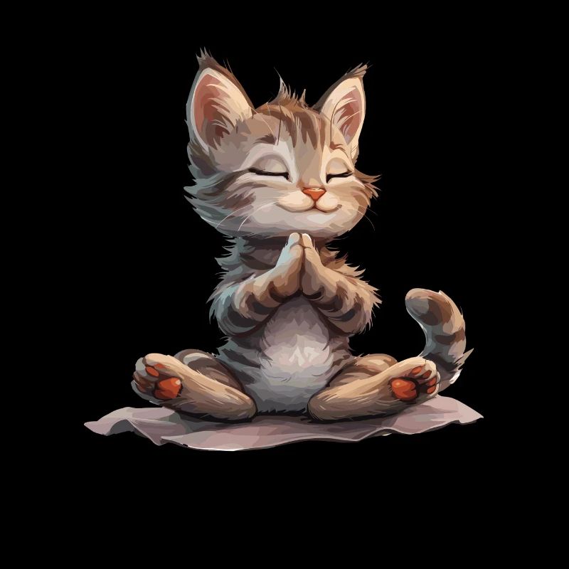 Chat Méditer Zen Relaxation Yoga