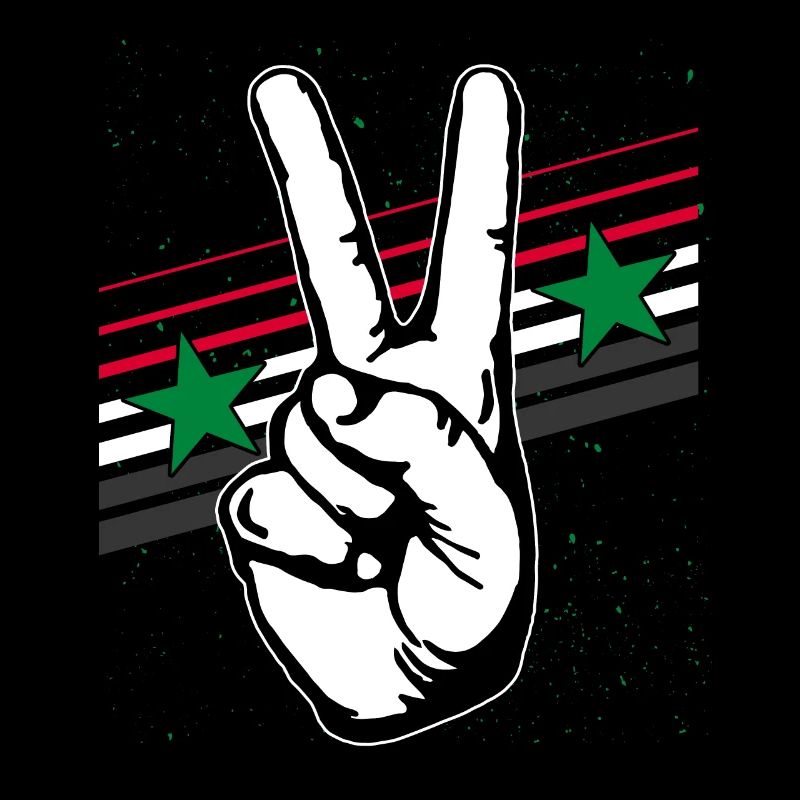 Syrien Flagge Frieden Zeichen Peacezeichen