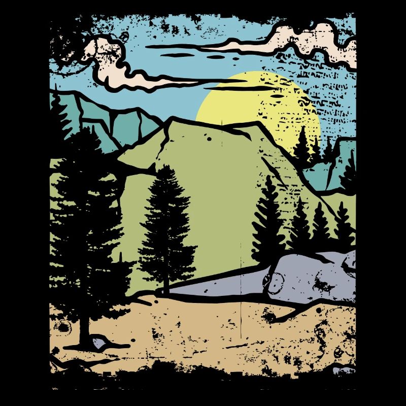 Weinlese Muir Woods, das Geschenk-Design-Berg wandert