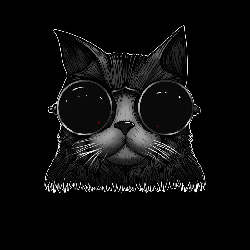 Cat with steampunk elements motif