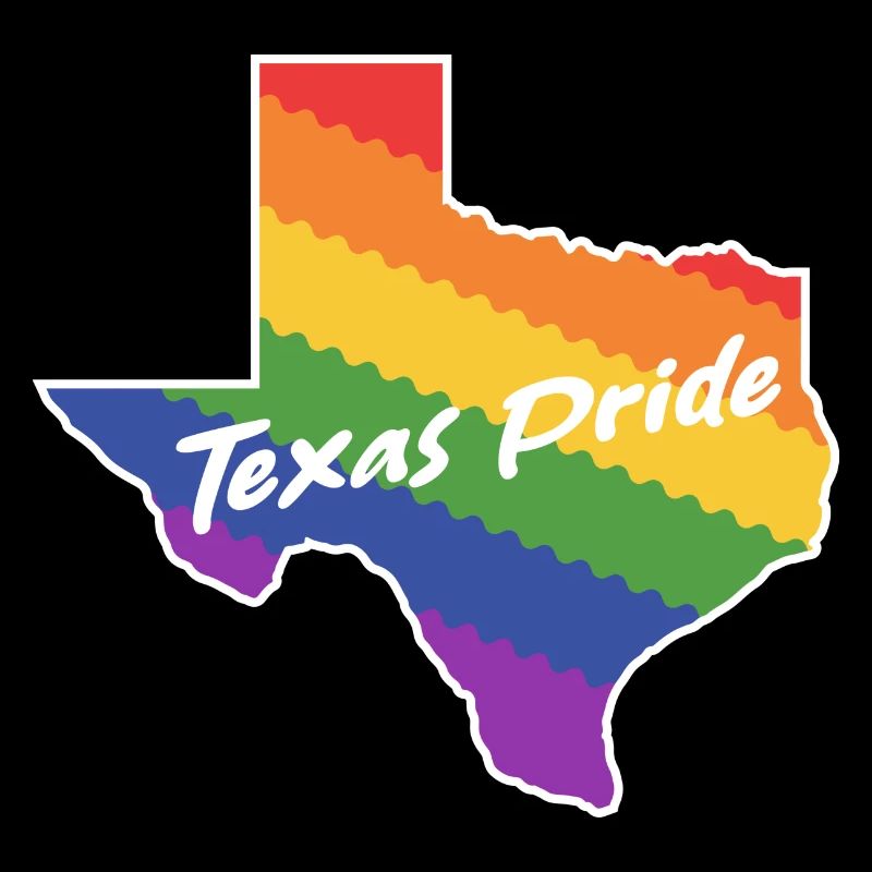 Texas Design Rainbow Map for LGBT+ Texans