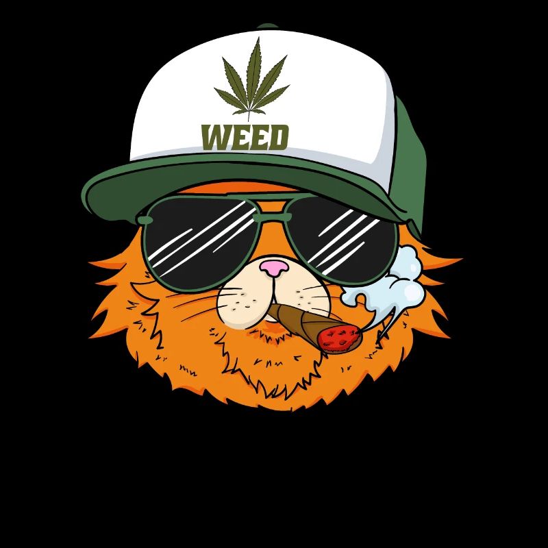 Cat Kitten Weed Kiffen Ganja Cannabis Gift