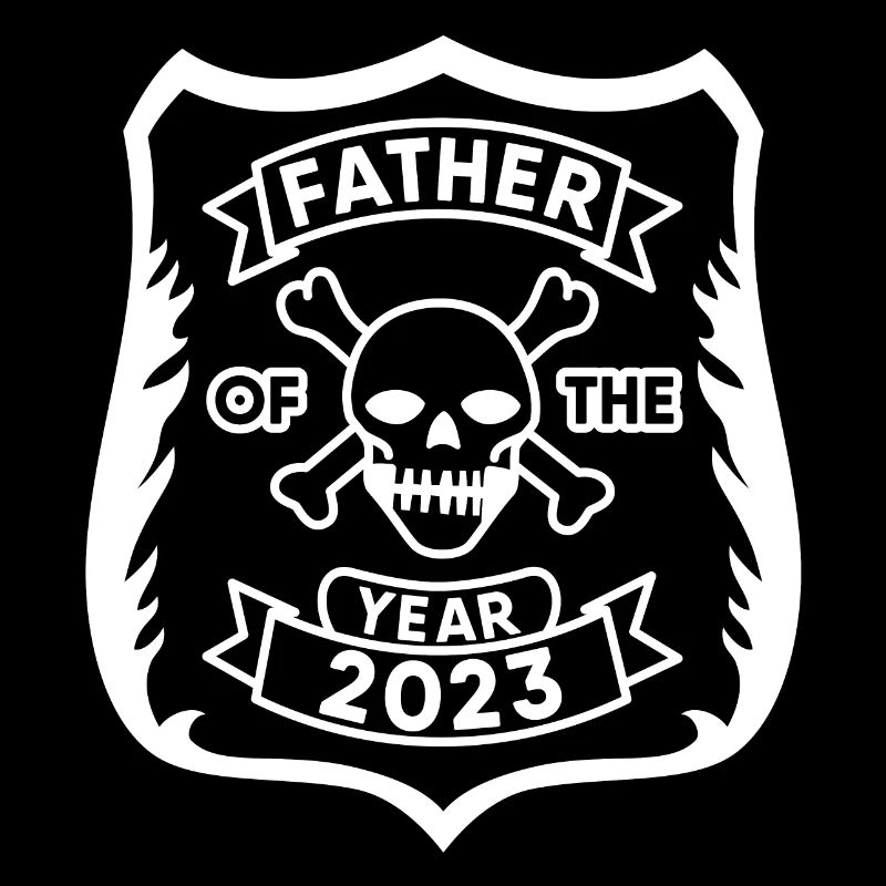 Vader van het Jaar 2023 Badge Patch: Skull Design