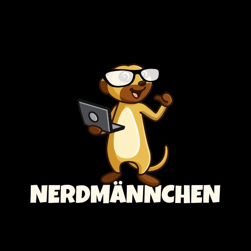 Nerd Erdmännchen mit Brille und Notebook Geschenk