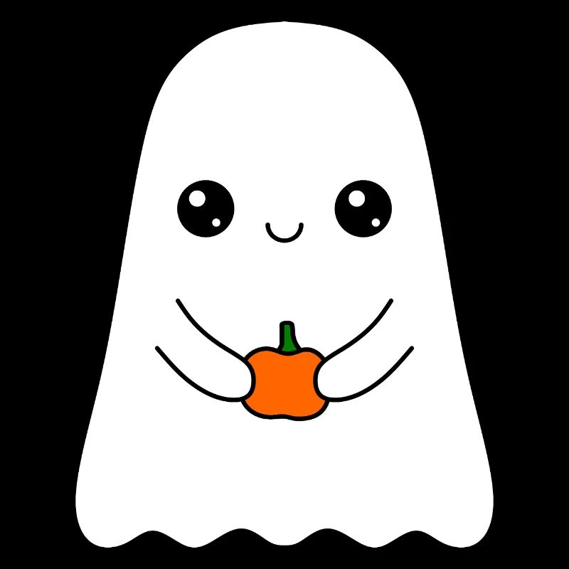 cute ghost with pumpkin
