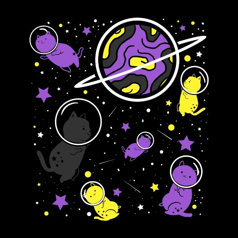 Chat de fierté non binaire dans l’espace