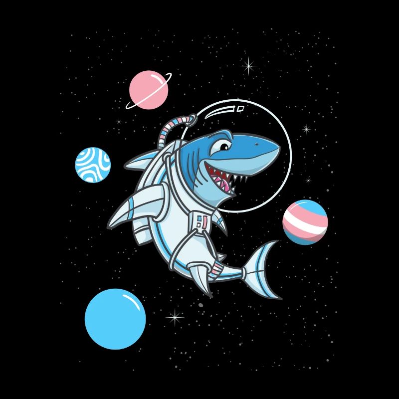 Transgender Shark in Space Trans Pride