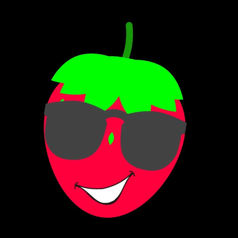 erdbeere mit sonnenbrille