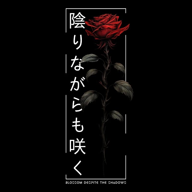 Blossom Despite The Shadow Rose Japanese Script