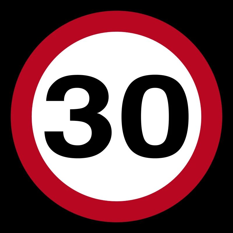 30mph Speed Limit Vector - choose design colours