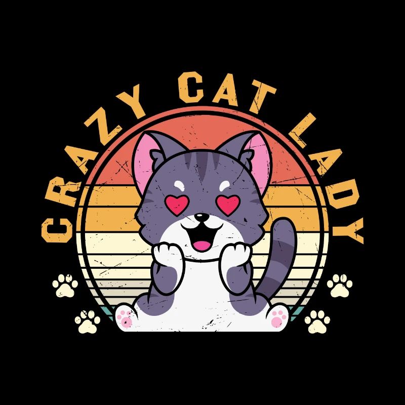 Drôle de chat Design Crazy Cat Lady