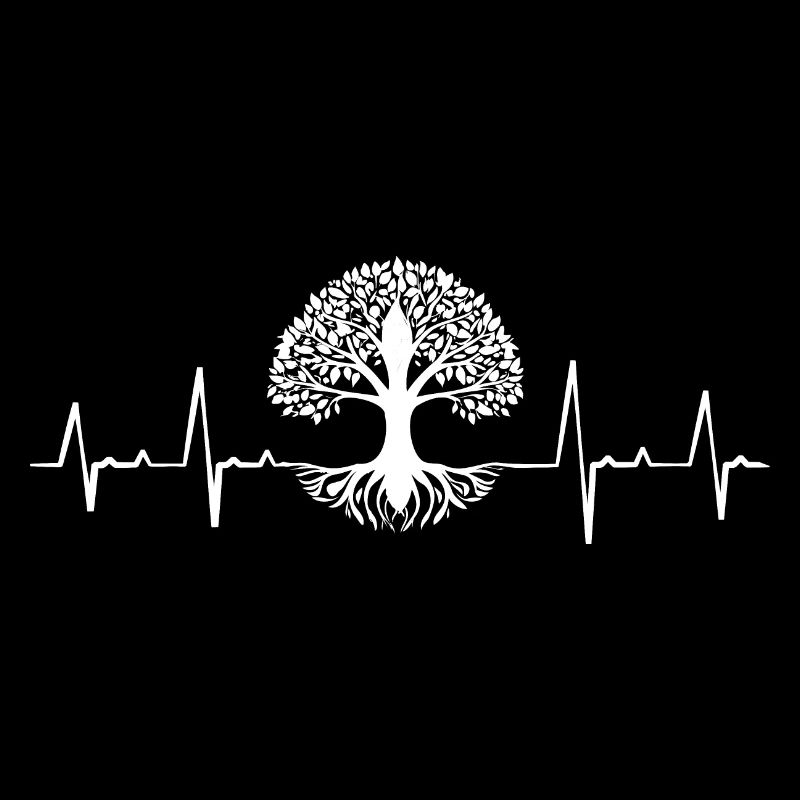 Herzschlag Design mit ein Baum
