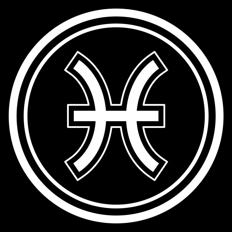 Zodiac Sign Pisces Symbol Circle Vector