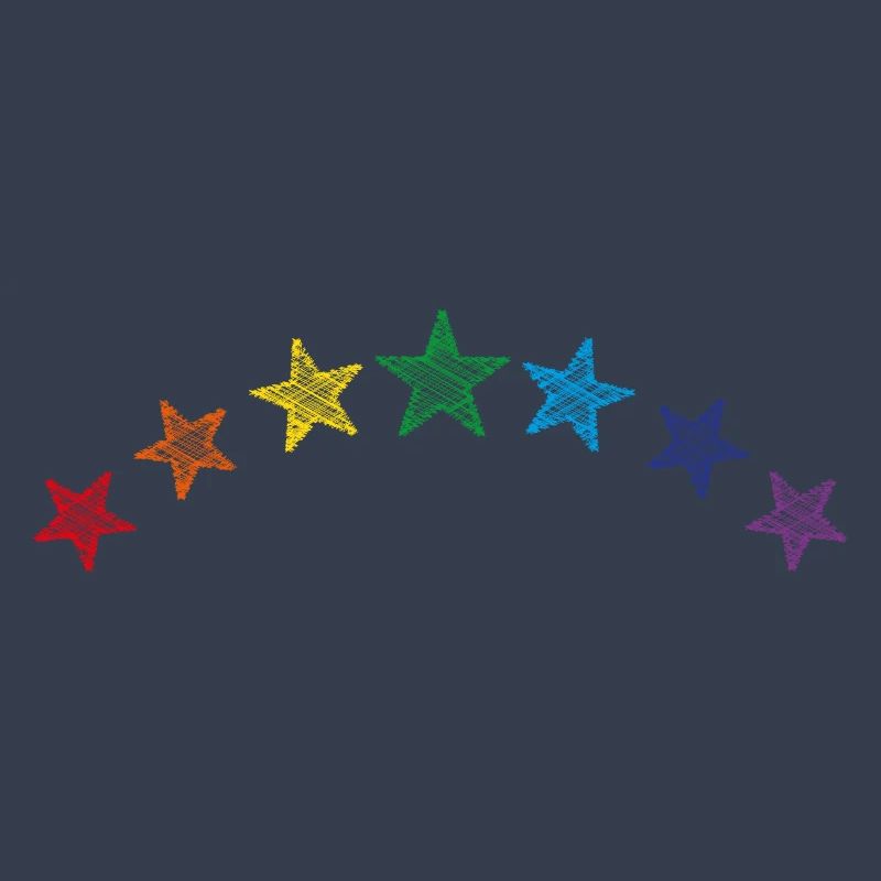 Sterne Regenbogen scribble