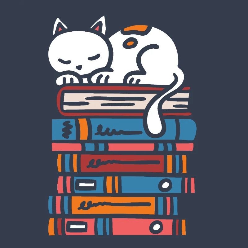 Stack of books cat cute kitten