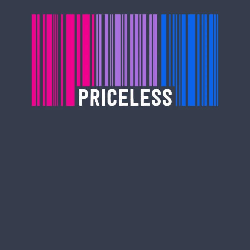 Priceless Bisexual Pride Barcode Subtle Bi Flag