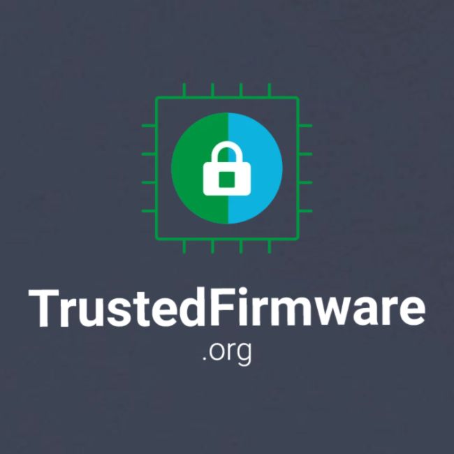 TrustedFirmware Logo vertical white
