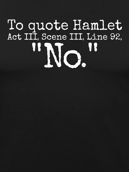 Hamlet-Zitat Kein lustiger Shakespeare